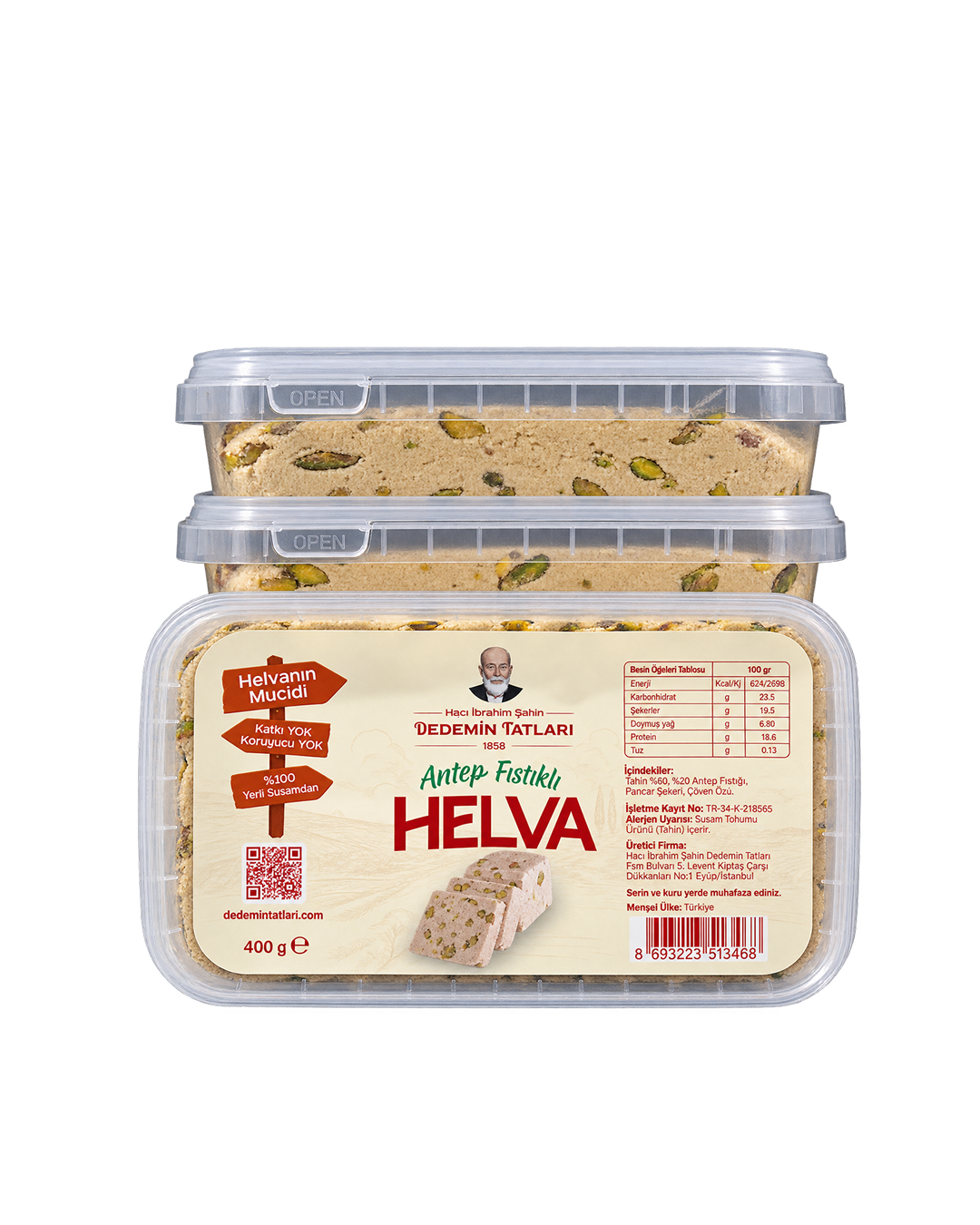 Antep Fıstıklı Tahin Helvası - 400gr 3'lü Paket